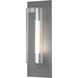 Vertical Bar 1 Light 18.8 inch Coastal Burnished Steel Outdoor Sconce, Medium