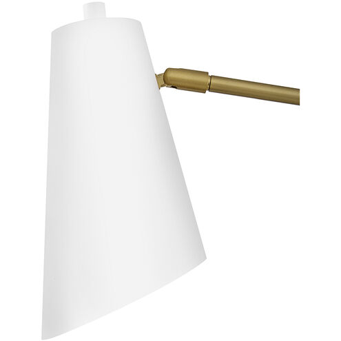 Bray Wall Mount Wall Light in Lacquered Brass with Chalk White