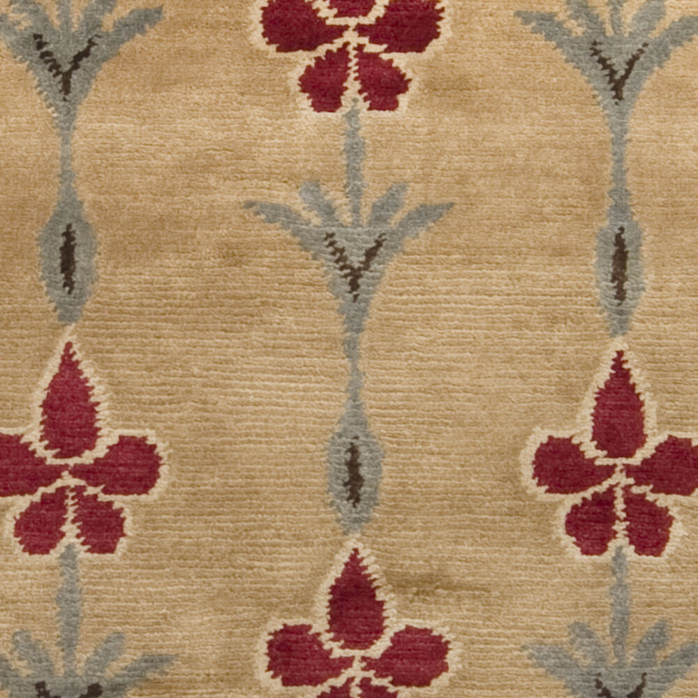 Arts and Crafts Amber / Rust / Charcoal / Dark Brown / Tan Handmade Rug