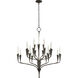 Chapman & Myers Aiden 20 Light 40.5 inch Aged Iron Chandelier Ceiling Light, Large