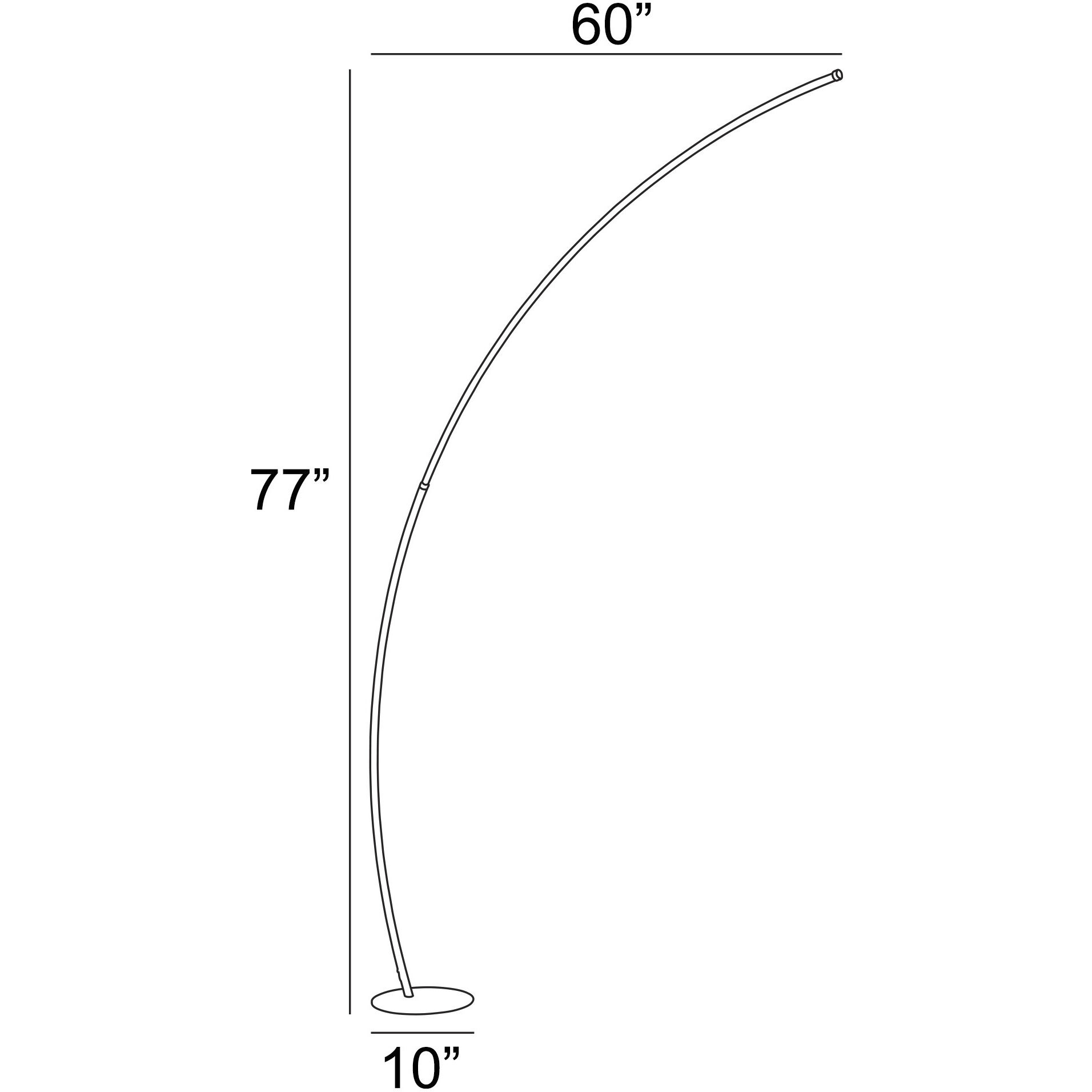 Monita 77 inch 30.00 watt Gold Arc Lamp Portable Light
