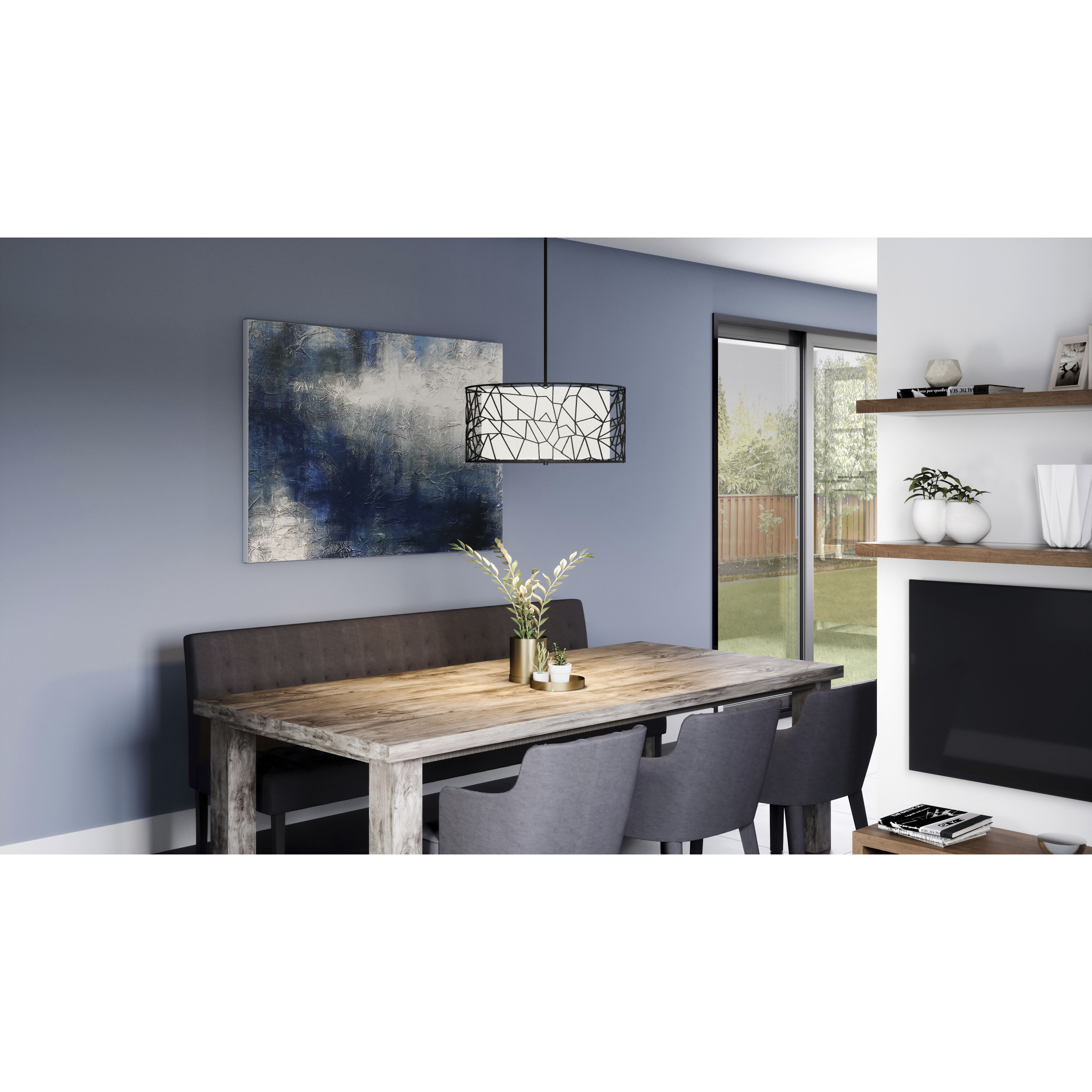 Newcastle 4 Light 23.5 inch Matte Black Pendant Ceiling Light