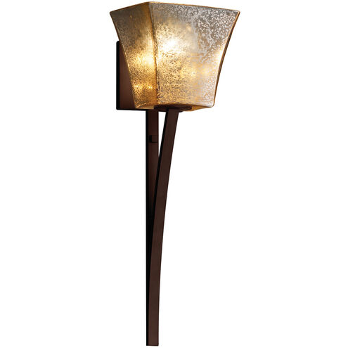 Fusion Wall Sconce Wall Light in Dark Bronze, Square Flared, Incandescent, Mercury Fusion
