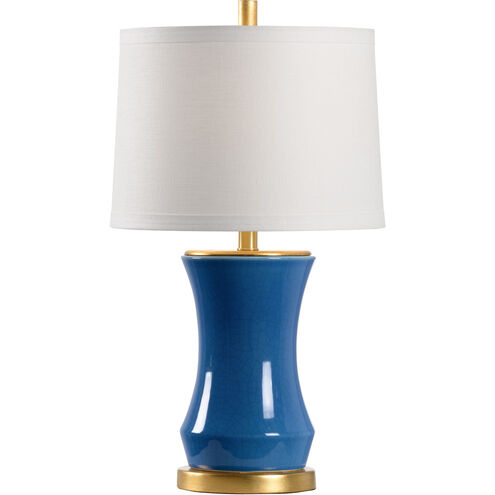 Jamie Merida 25 inch 100.00 watt Blue Crackle Glaze/Antique Gold Leaf Table Lamp Portable Light