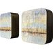 Coastal Horizon Blue and Brown and Metallic Wall Sculpture, The Studio