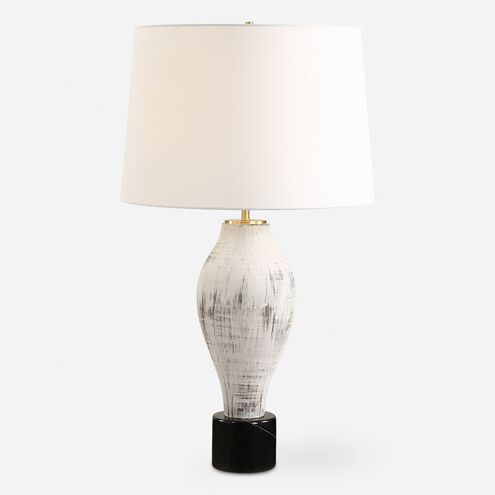 Magdaline 29.5 inch 150.00 watt Distressed Porcelain with Black Marble and Plated Brass Table Lamp Portable Light