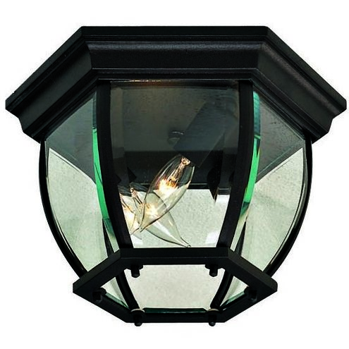 Wyndmere 3 Light 11 inch Coal Outdoor Flush Mount in Black, Great Outdoors