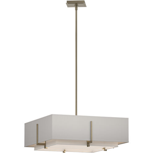 Exos 4 Light 20.6 inch Soft Gold Pendant Ceiling Light in Natural Anna/Flax