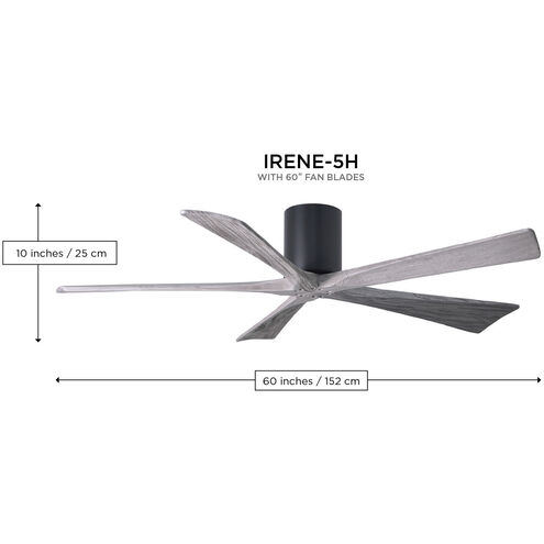 Atlas Irene-5H 60 inch Brushed Pewter with Walnut Blades Ceiling Fan, Flush Mounted