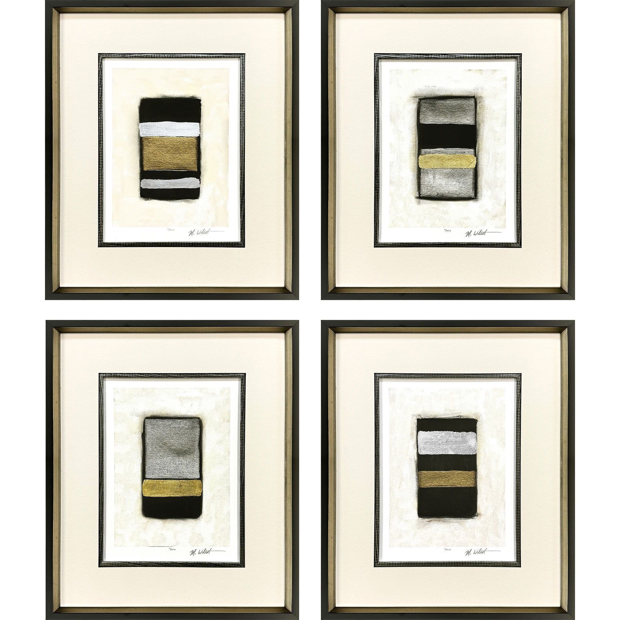 Metallic Markers Black and Beige and Metallic and Neutral Framed Art, The Studio