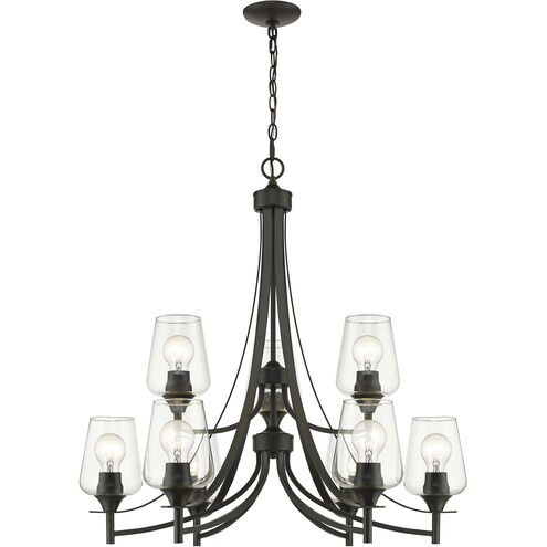 Joliet 9 Light 31 inch Matte Black Chandelier Ceiling Light
