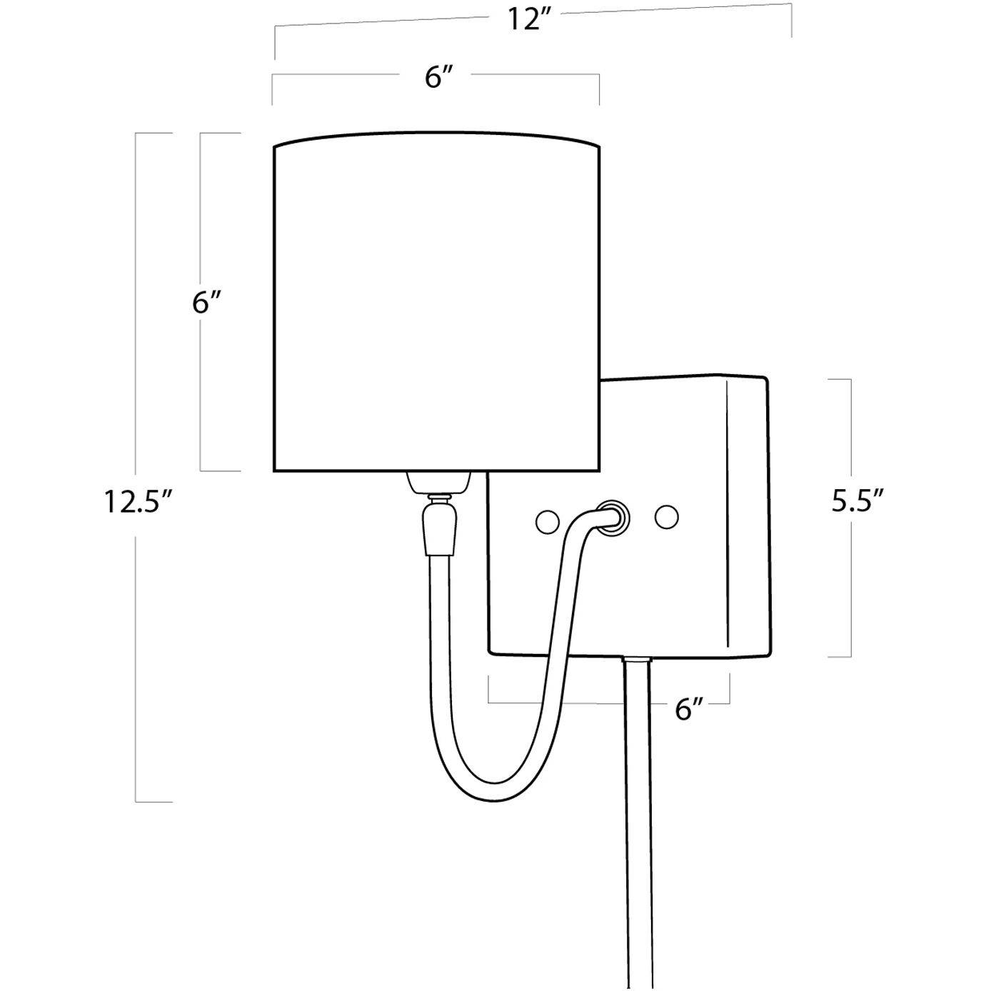 Bent Arm 1 Light 6 inch Distressed Painted Wall Sconce Wall Light, Pinup