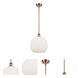 Ballston Athens 1 Light 12 inch Antique Copper Mini Pendant Ceiling Light in Matte White Glass