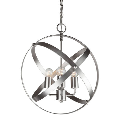 Signature 4 Light 16 inch Brushed Nickel Globe Pendant Ceiling Light