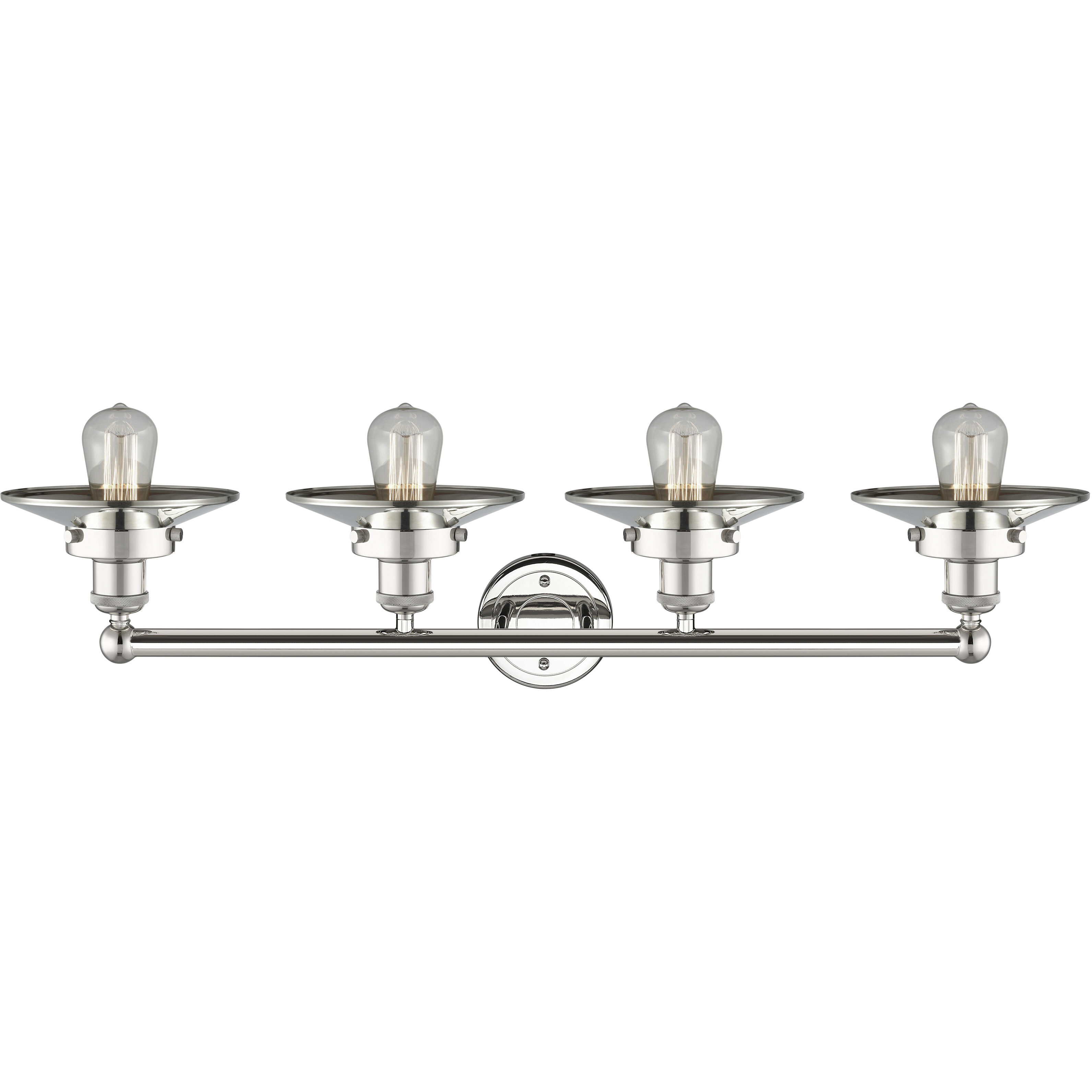 Railroad 4 Light 35 inch Polished Nickel Bath Vanity Light Wall Light