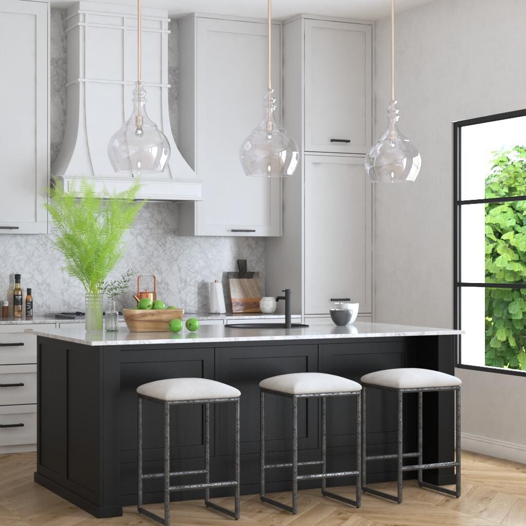 Brisbane 26 inch Distressed Charcoal with Ivory and Warm Gray Counter Stool