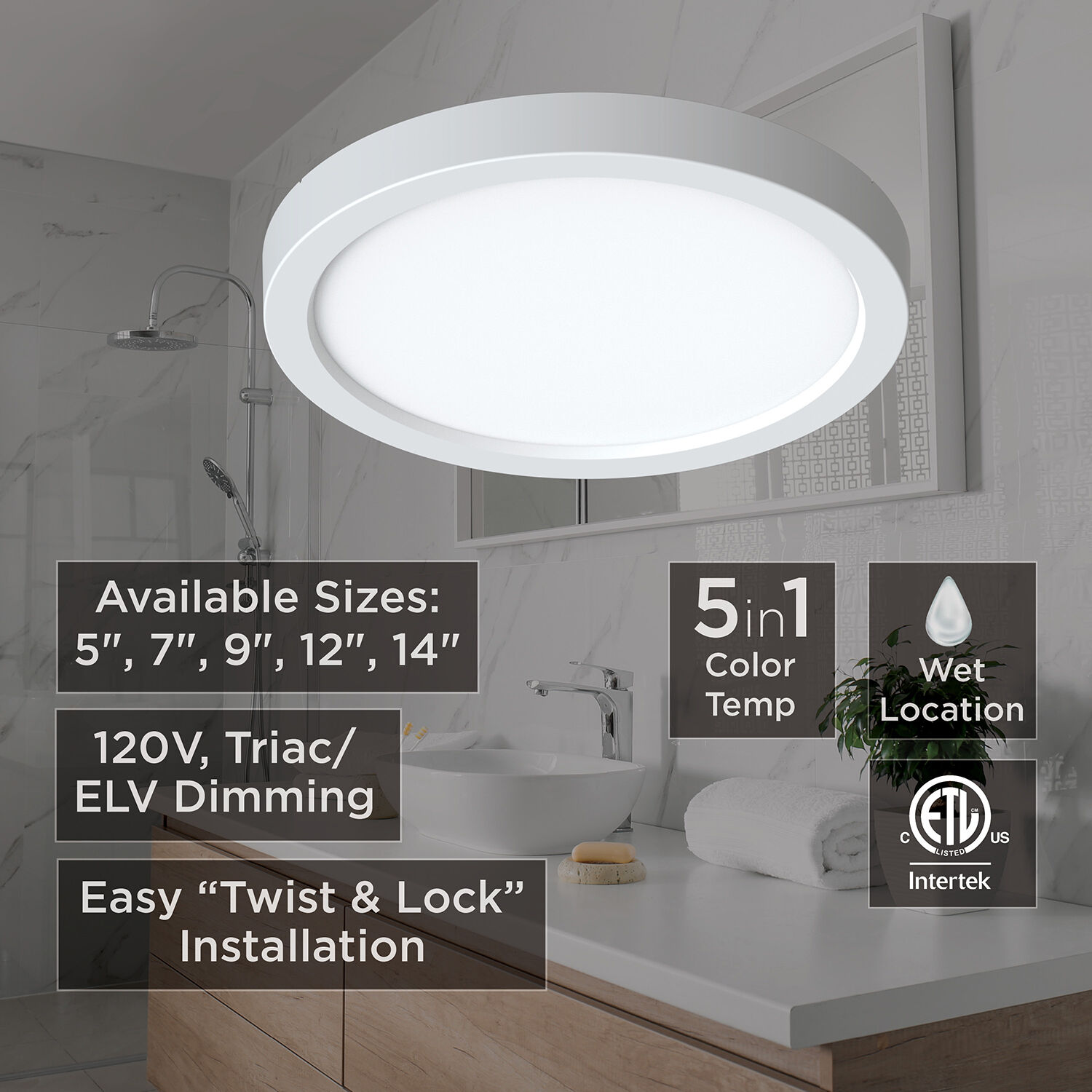 Eon LED 14 inch White Flush Mount Ceiling Light