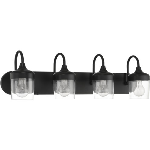 Wrenn 4 Light 30 inch Flat Black Vanity Light Wall Light