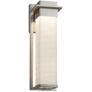 Porcelina 17 inch Outdoor Wall Sconce in Brushed Nickel