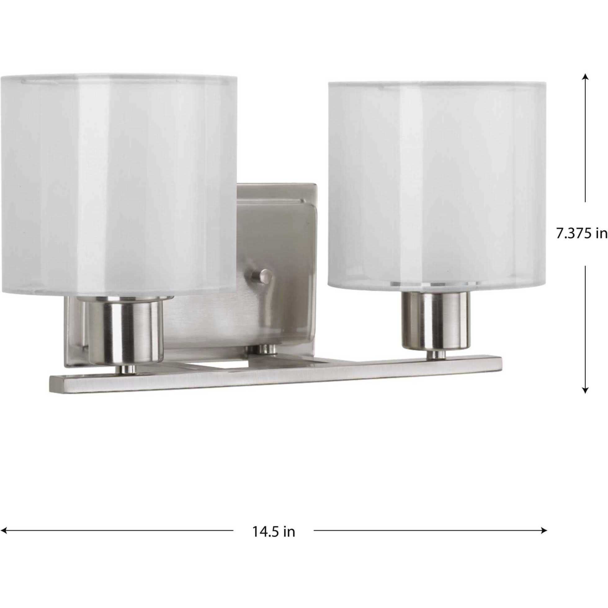 Invite 2 Light 15 inch Brushed Nickel Bath Vanity Wall Light