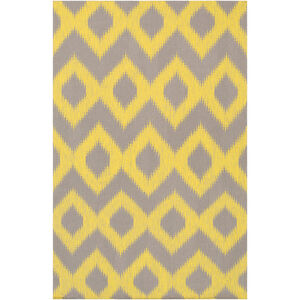 Frontier 96 X 60 inch Bright Yellow, Dark Brown Rug