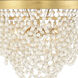 Fiona 3 Light 13.75 inch Antique Gold Flush Ceiling Light in White Glass Beads