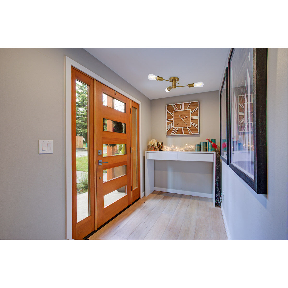 Xavier 3 Light 18 inch Brass Flush Mount Ceiling Light