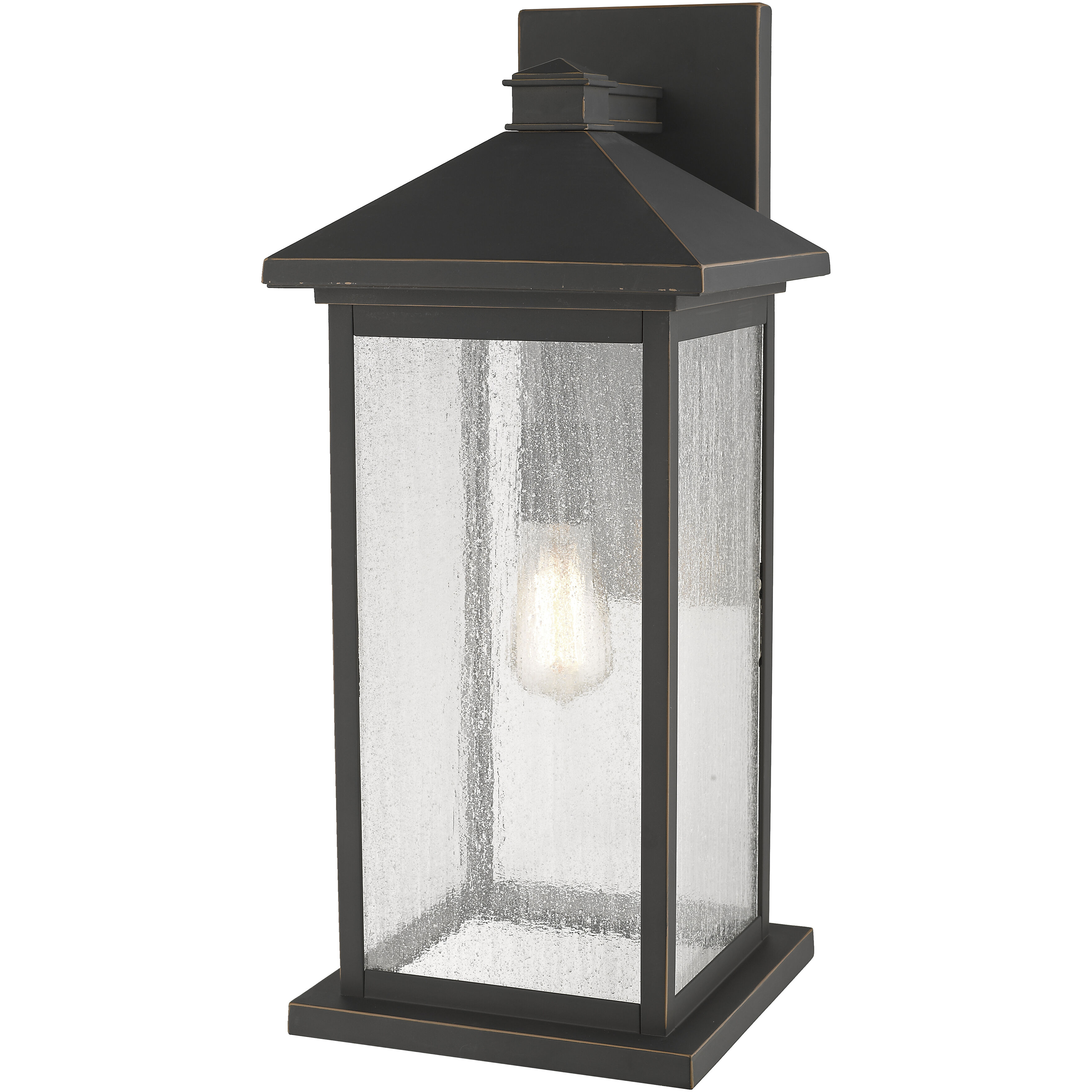 Portland 1 Light 22 inch Oil Rubbed Bronze Outdoor Wall Light in Clear Seedy Glass