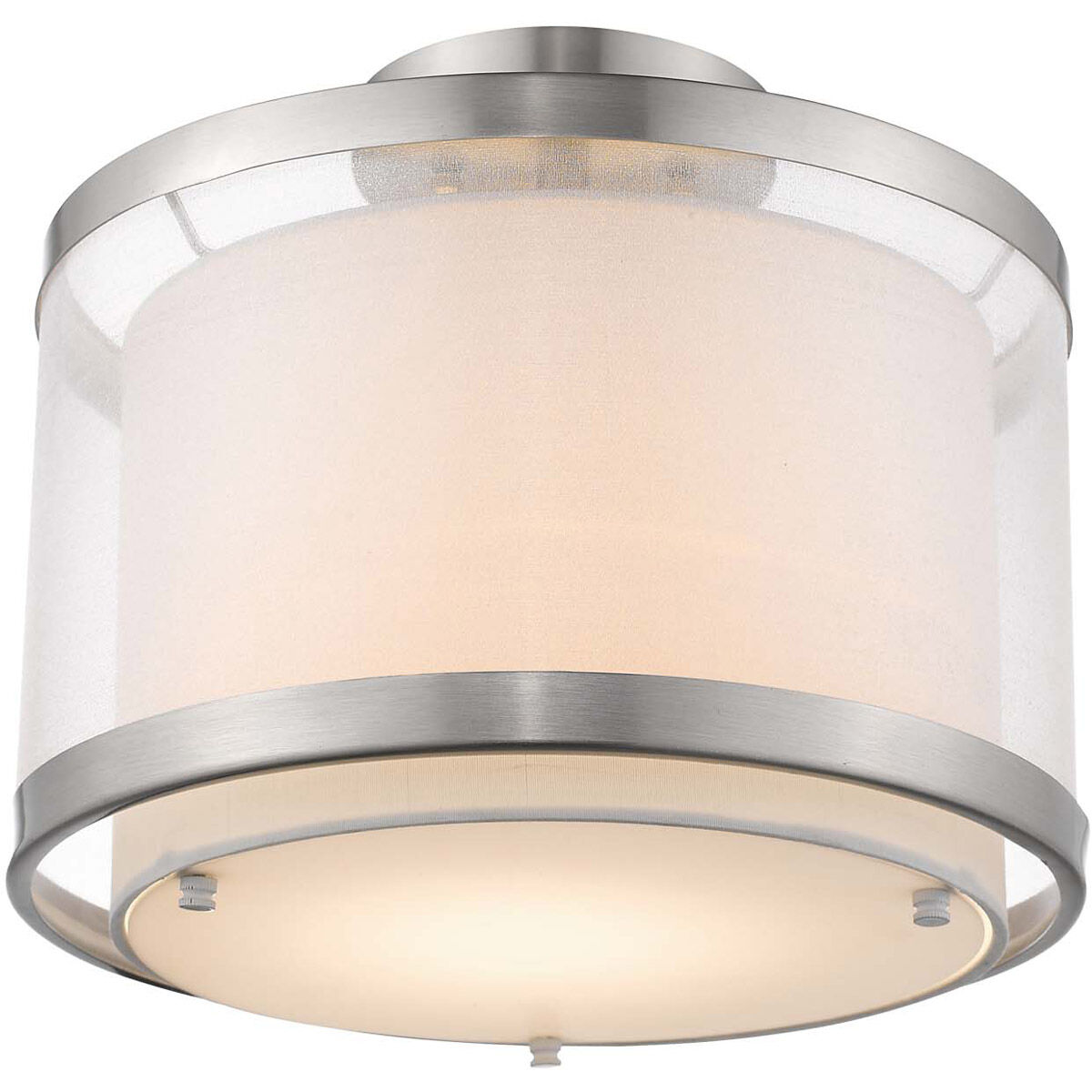 Lux 1 Light 12 inch Brushed Nickel Pendant/Semi-Flush Ceiling Light