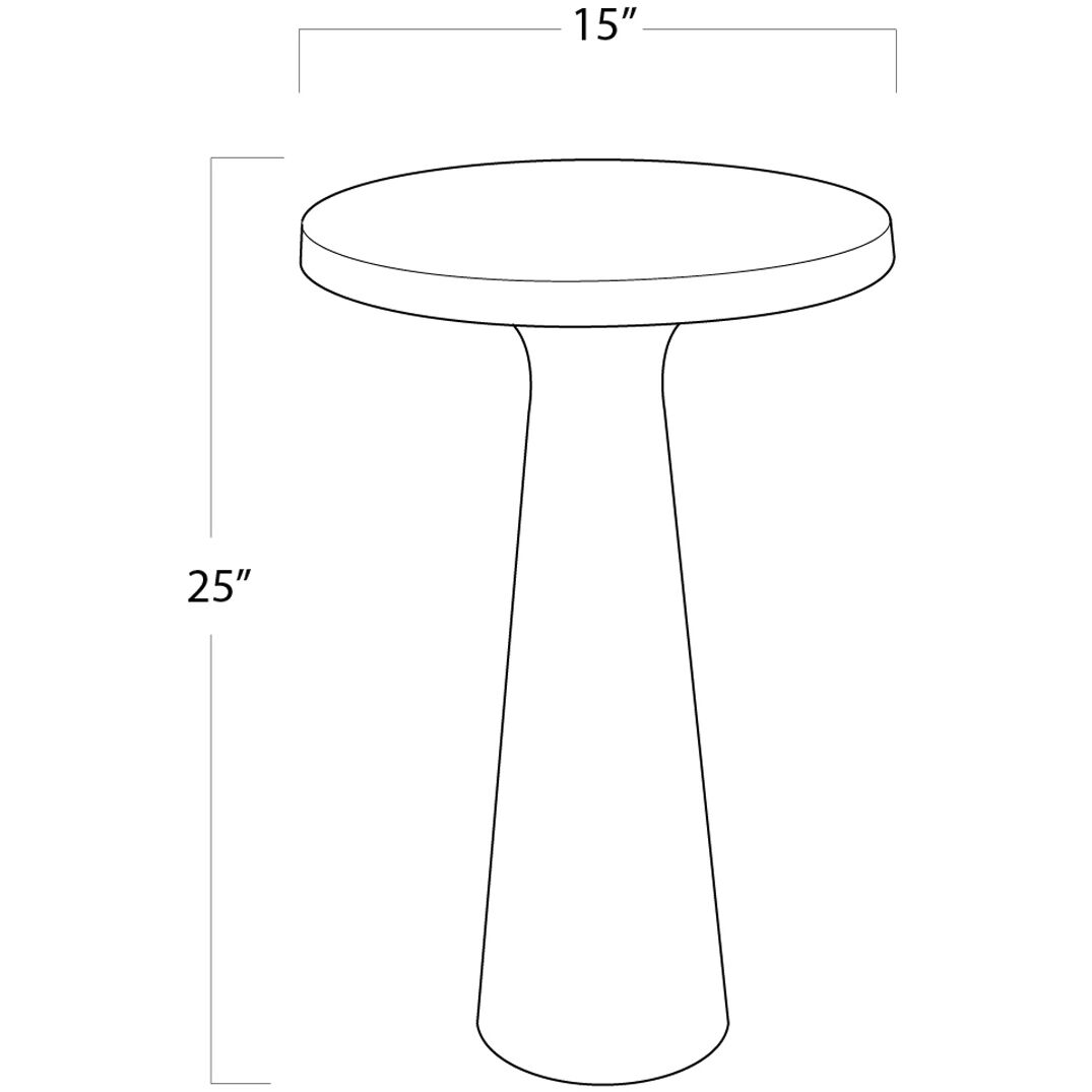 Ellis 23.5 X 15 inch Blackened Zinc Side Table