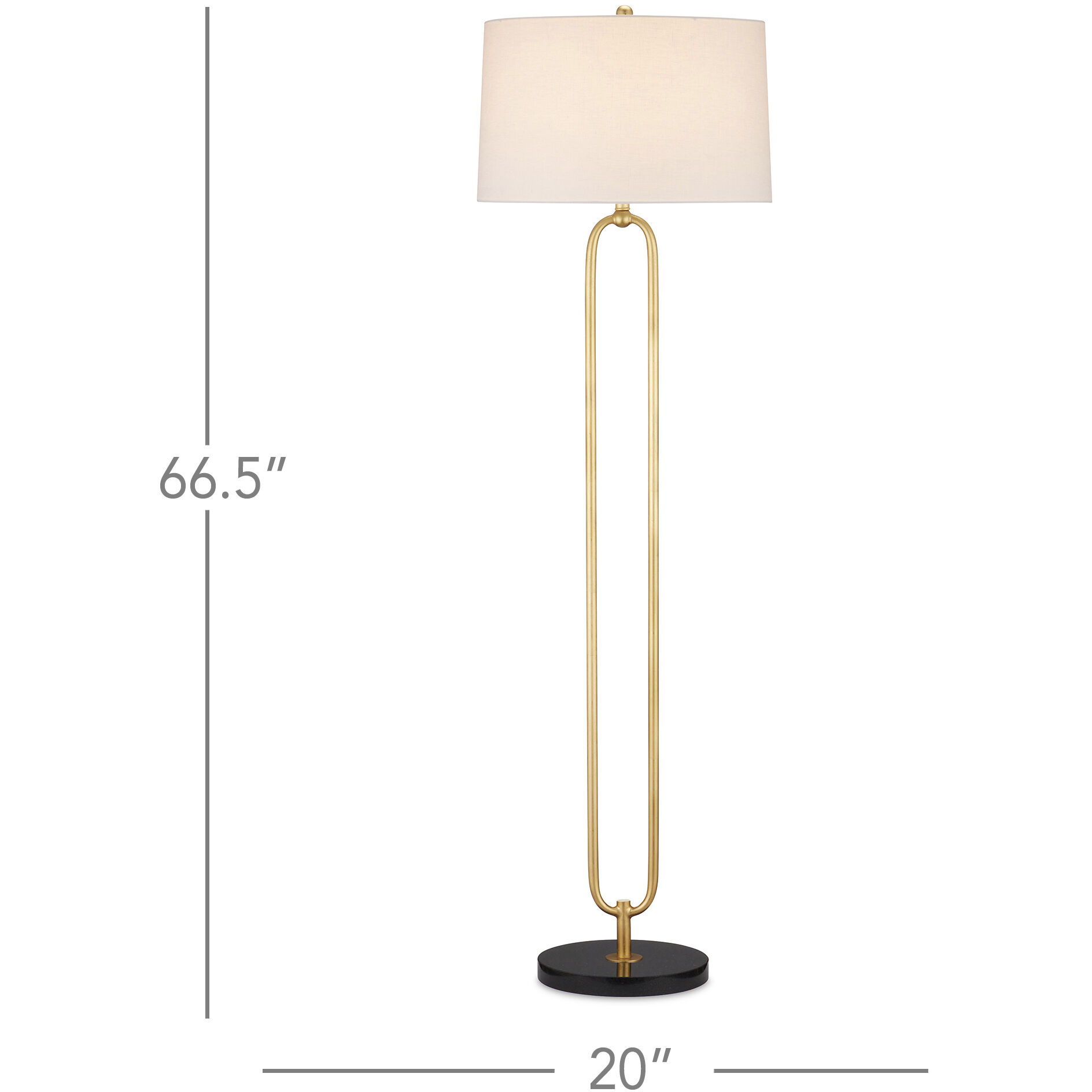 Glossary 66.5 inch 150 watt Contemporary Gold Leaf/Natural Floor Lamp Portable Light