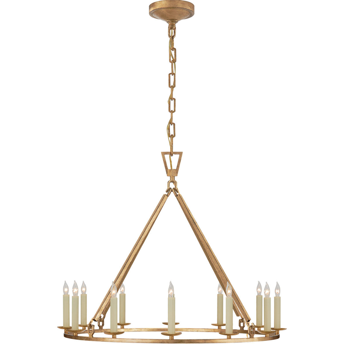 Visual Comfort Signature Collection Visual Comfort CHC5172GI Chapman Myers Darlana 12 Light 30 inch Gilded Iron Single Ring Chandelier Ceiling Light Medium