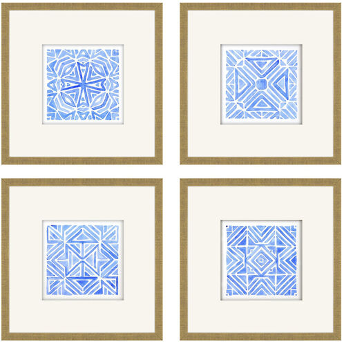 Geometrics Blue and White Framed Art