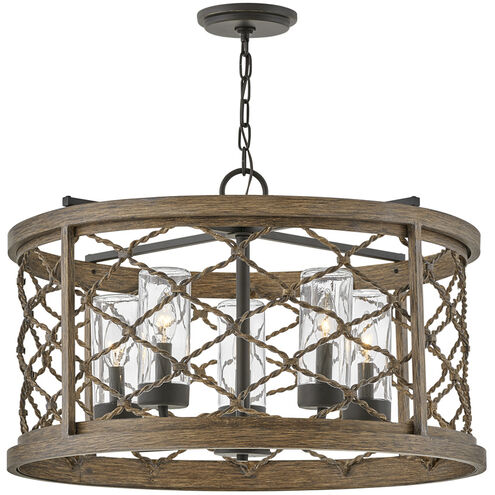 Open Air Finn 5 Light 26 inch Oil Rubbed Bronze with Sequoia Outdoor Hanging
