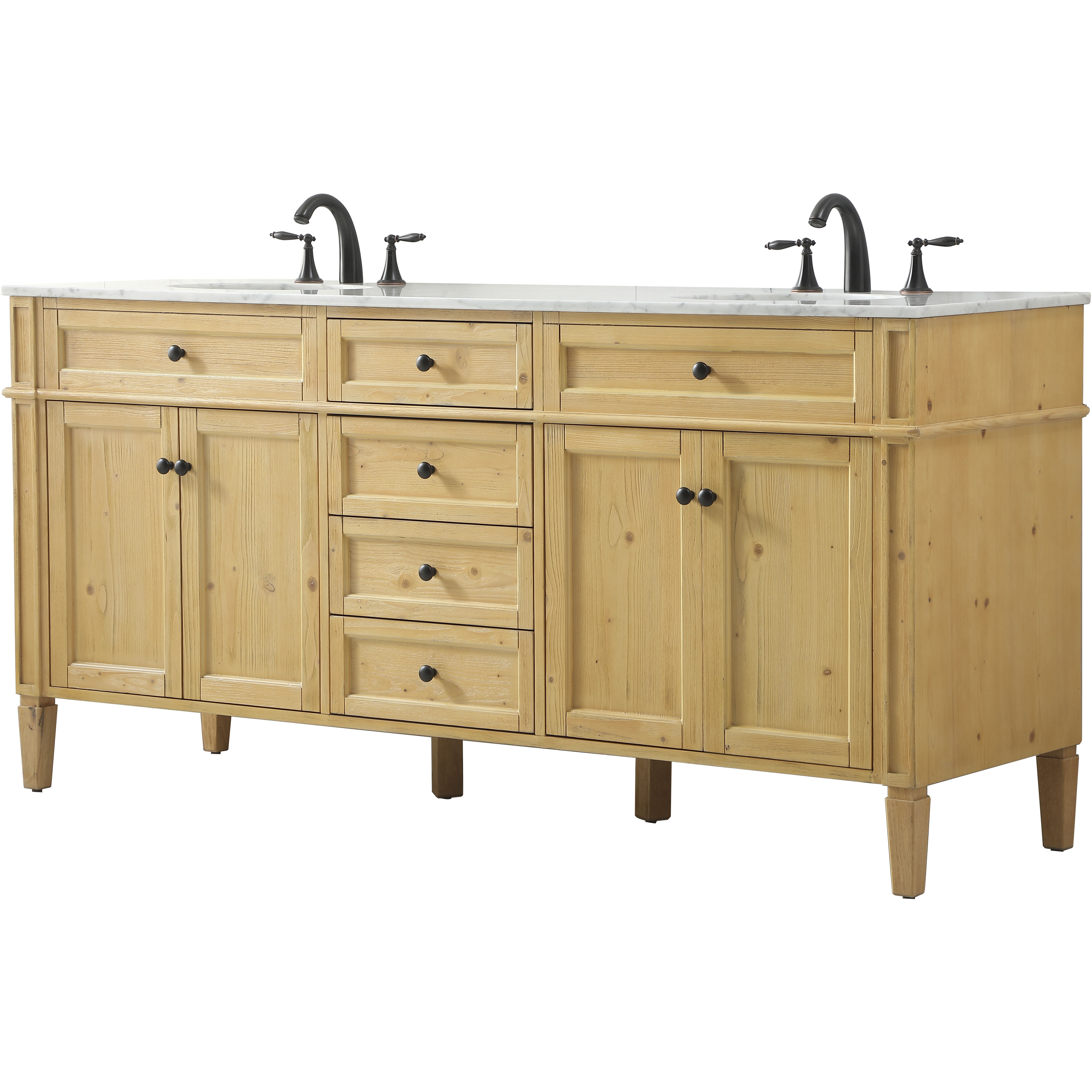Park Avenue 72 X 22 X 35 inch Natural Wood Vanity Sink Set