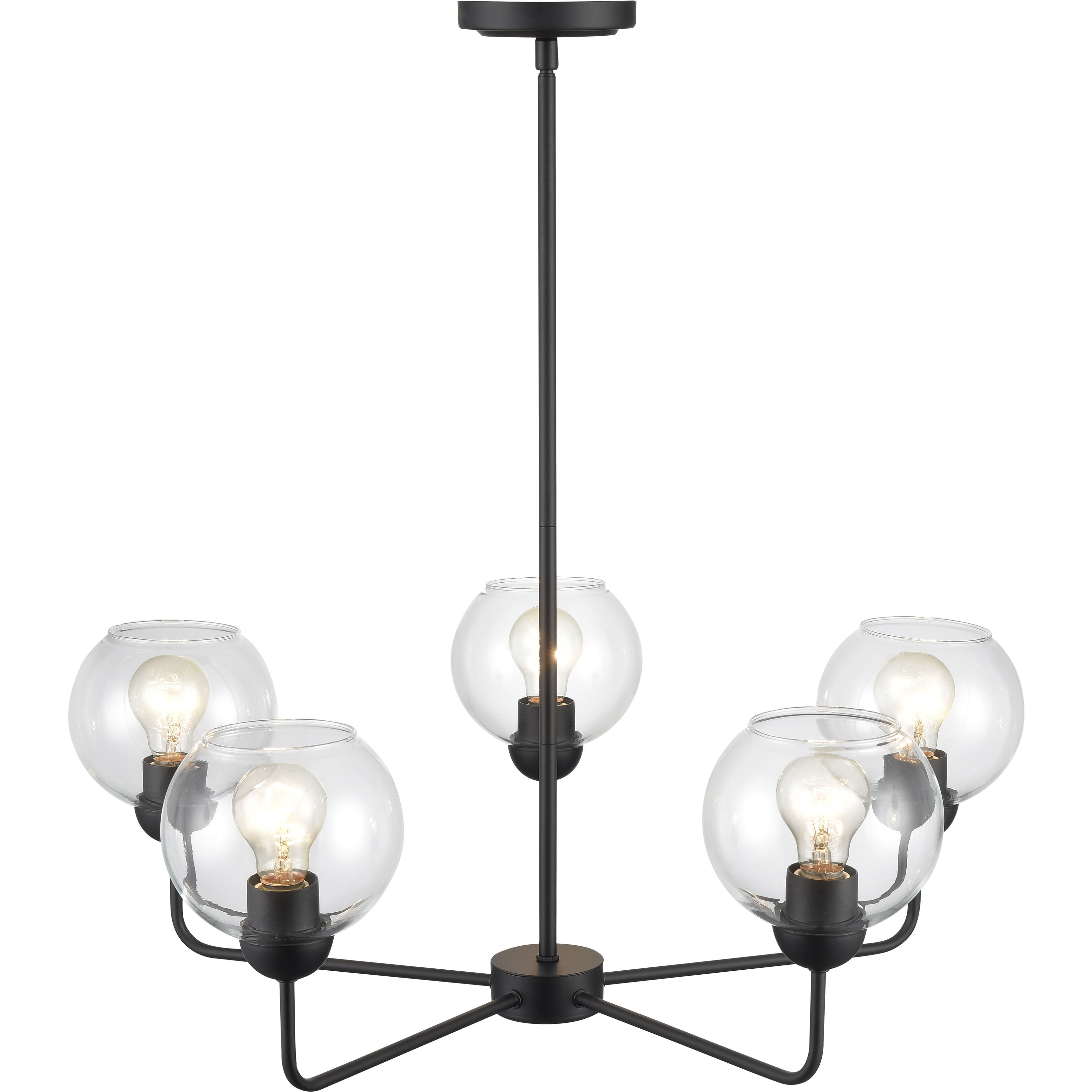 Boman 5 Light 28 inch Matte Black Chandelier Ceiling Light