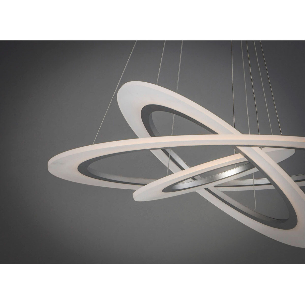 Saturn II LED LED 32 inch Matte Silver Multi-Light Pendant Ceiling Light