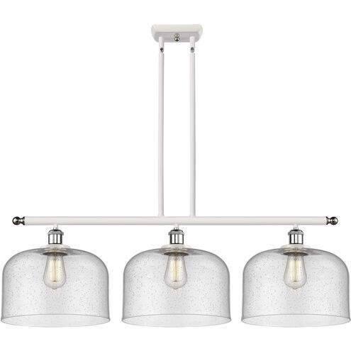 Ballston X-Large Bell LED 36 inch White and Polished Chrome Island Light Ceiling Light in Seedy Glass