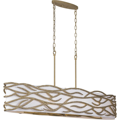 Branch Reality 10 Light 60 inch Textured Ashen Gold Island Light Ceiling Light