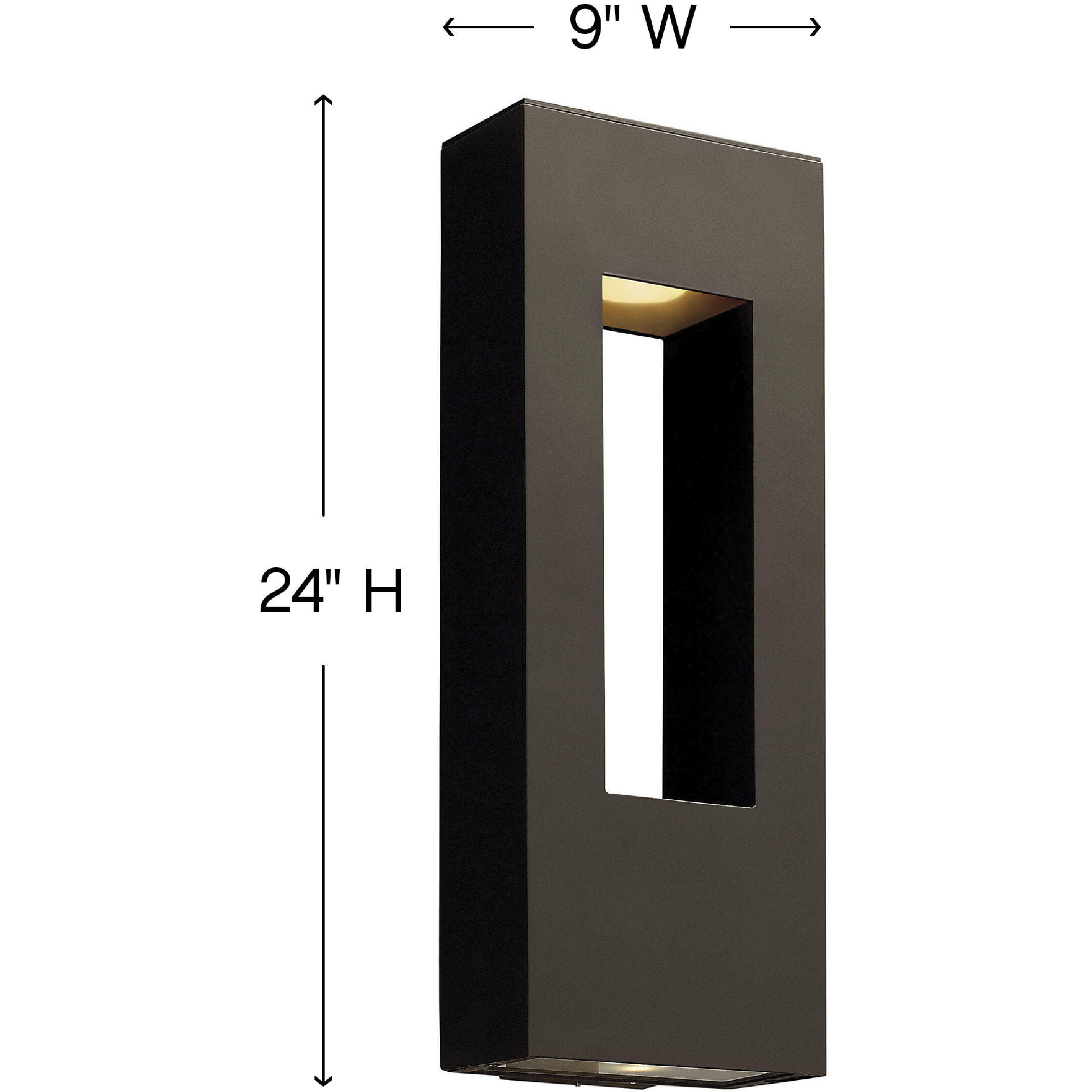 Atlantis LED 24 inch Bronze Outdoor Wall Mount Lantern, Large