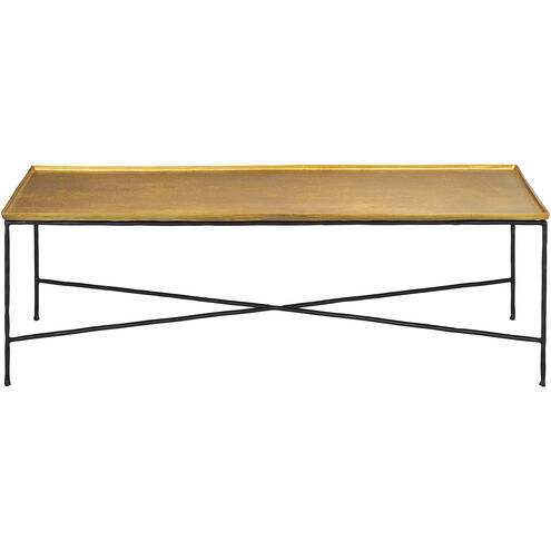 Boyles 52 X 17 inch Antique Brass and Black Cocktail Table