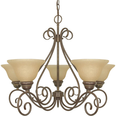 Castillo 5 Light 28 inch Sonoma Bronze and Champagne Chandelier Ceiling Light
