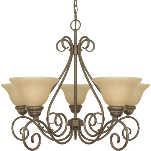 Castillo 5 Light 28 inch Sonoma Bronze and Champagne Chandelier Ceiling Light