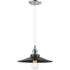 Bulstrode's Workshop 1 Light 11.75 inch Chrome Pendant Ceiling Light in Chrome and Black