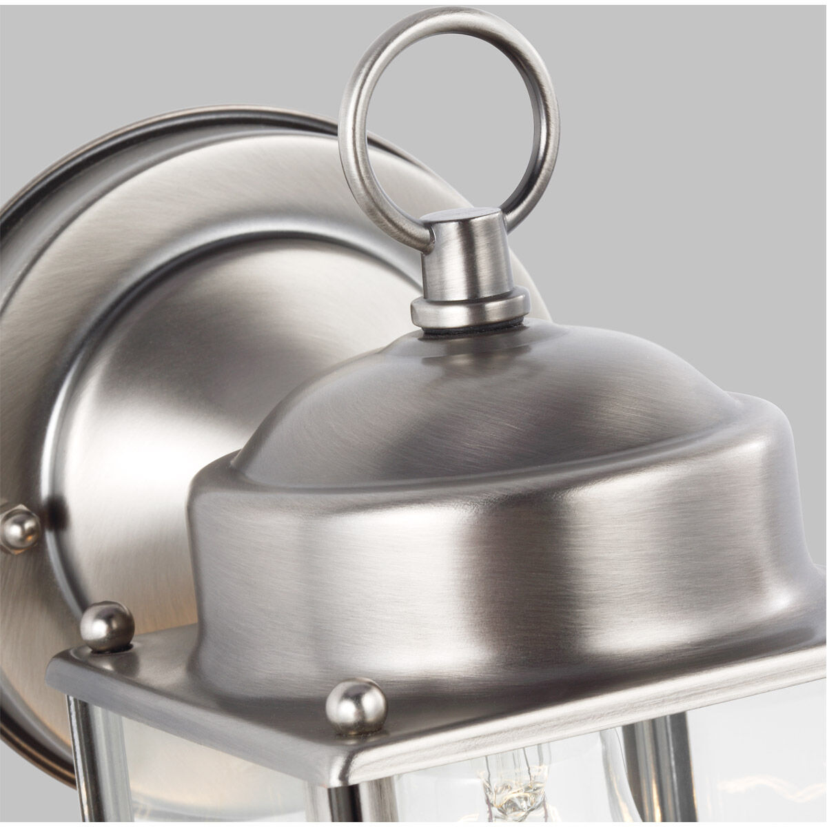 New Castle 1 Light 10.25 inch Antique Brushed Nickel Outdoor Wall Lantern, Large