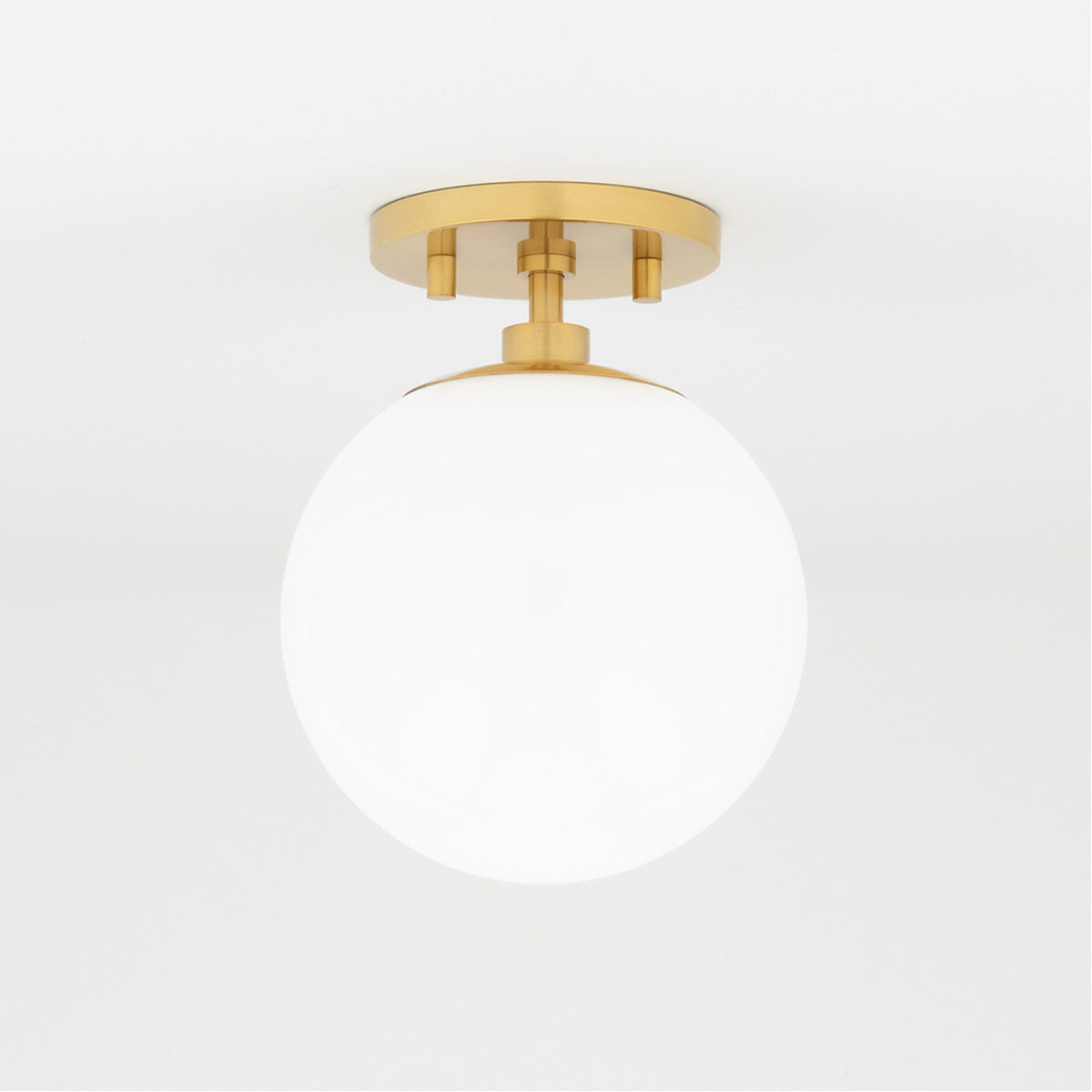 Stella 1 Light 7 inch Aged Brass Semi Flush Ceiling Light