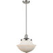 Franklin Restoration Oxford 1 Light 12 inch Brushed Satin Nickel Mini Pendant Ceiling Light in Incandescent, Matte White, Franklin Restoration