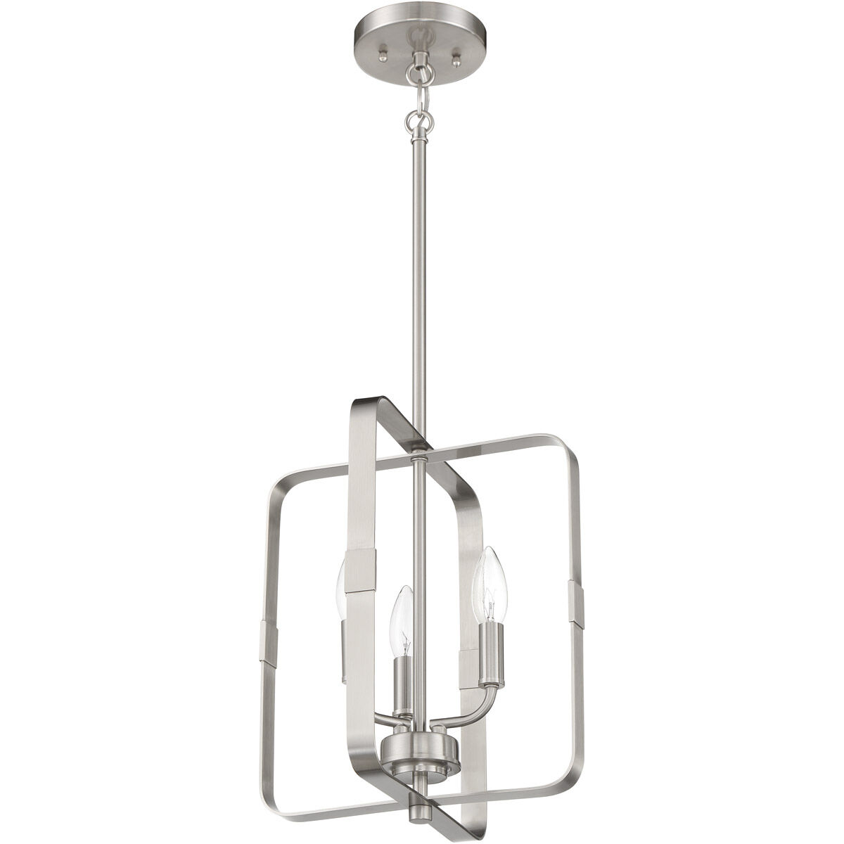 Stowe 3 Light 12 inch Brushed Polished Nickel Foyer Light Ceiling Light