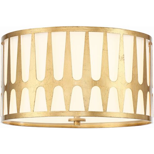Royston 3 Light 18 inch Antique Gold Flush Ceiling Light