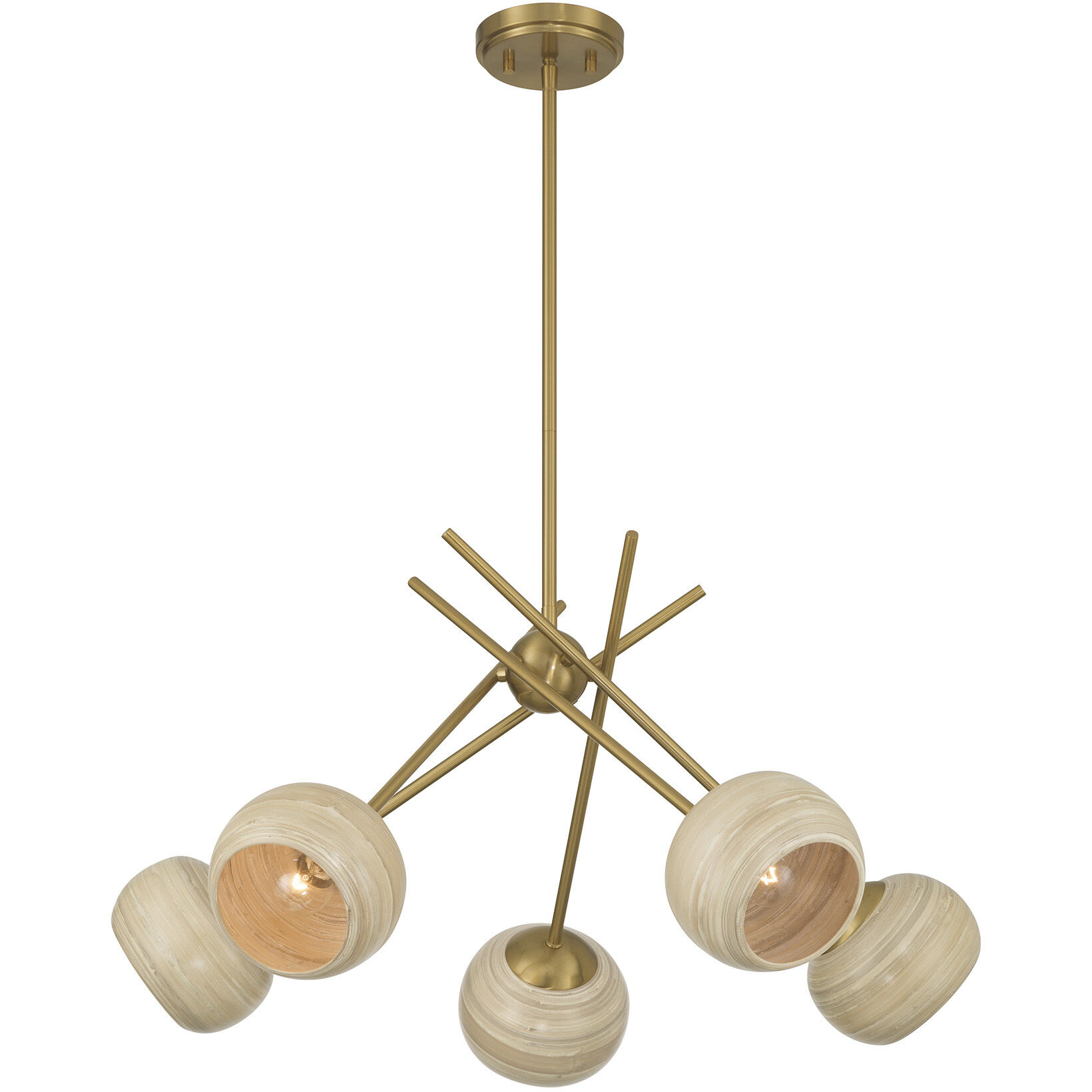 Jasper 5 Light 27.38 inch Warm Brass Chandelier Ceiling Light